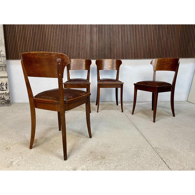Art Nouveau Leather Dining Chairs by Richard Riemerschmid for Deutsche Werkstätten Hellerau, 1920s, Set of 4 For Sale - Image 6 of 18