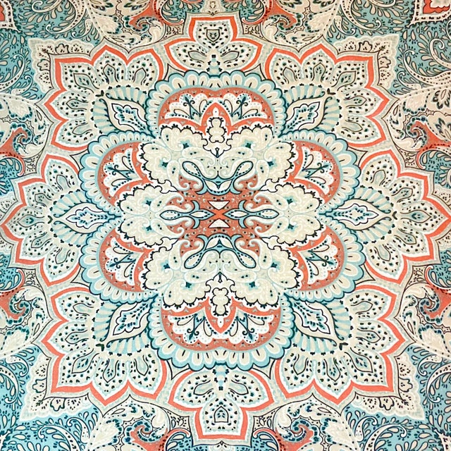 Textile Vintage Coastal Mediterranean Decorative Pillow With Feather Down Insert, Indoor/Outdoor For Sale - Image 7 of 10