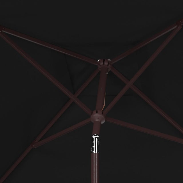 Transitional Wesler 7.5Ft Auto Tilt Square Market Umbrella, Black For Sale - Image 3 of 5