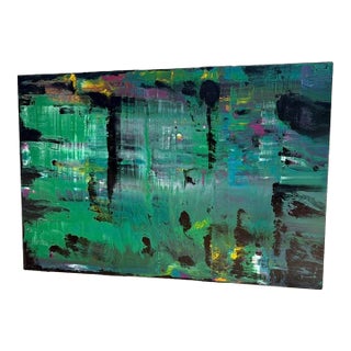 Monumental Abstract Painting in Green by Paulden – 8 Ft. High X 10 Ft. Wide For Sale