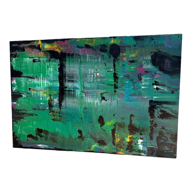 Monumental Abstract Painting in Green by Paulden – 8 Ft. High X 10 Ft. Wide For Sale