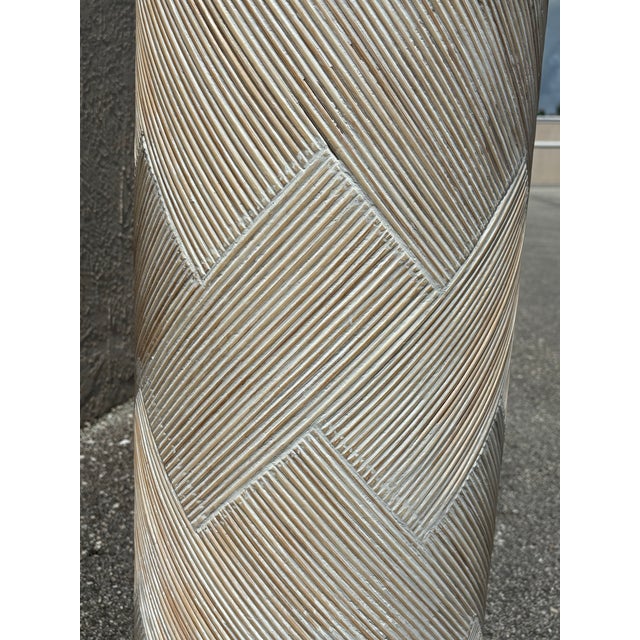 1980s Vintage Coastal Geometric Pencil Reed Pedestal For Sale - Image 5 of 9