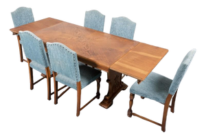Provenance Oak Dining Table and Dining Chairs, 1950s, Set of 7
