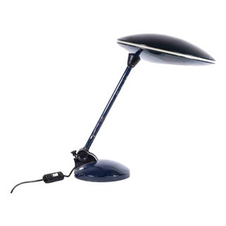 Vintage Blue Metal Table Lamp, Italy, 1970s For Sale