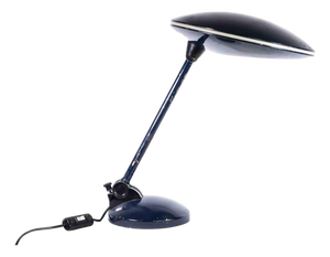 Vintage Blue Metal Table Lamp, Italy, 1970s
