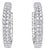 Late 20th Century Pair of 14K White Gold Diamond Inside Outside Hoop Earrings For Sale