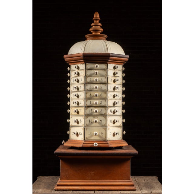 Early 20th Century 72-Drawer Wooden Rotating Parts Cabinet For Sale - Image 4 of 11