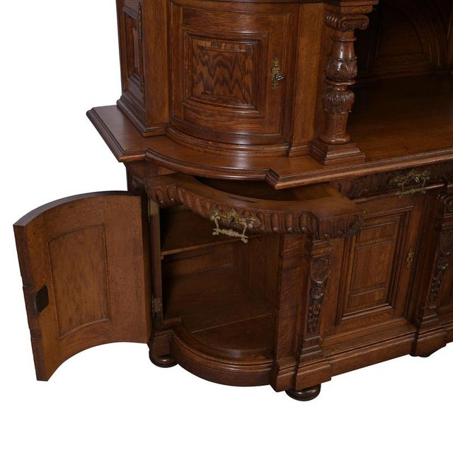 Oak Buffet Cabinet, Belgium or Netherlands, 1870-1880s For Sale - Image 11 of 13