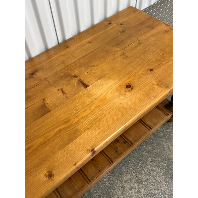 Late 20th Century Scrubbed Pine Farmhouse Barley Twist Coffee Table For Sale - Image 9 of 10