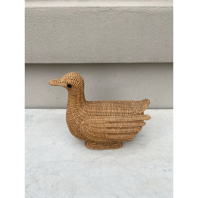 French Mid-Century Wicker Duck For Sale In Austin - Image 6 of 7