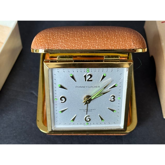 Mid Century 1950s Vintage Travel Alarm Clock Made in Germany For Sale - Image 10 of 12