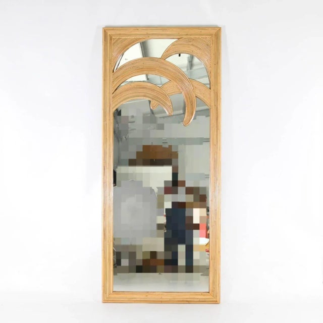 Large Rattan Palm Mirror For Sale - Image 12 of 13