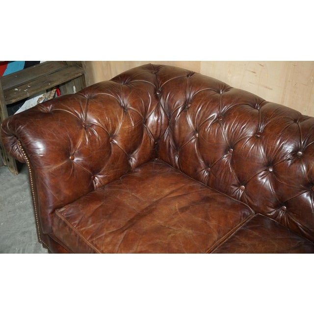 Brown Vintage Heritage Chesterfield Sofa in Brown Leather from Halo For Sale - Image 8 of 18