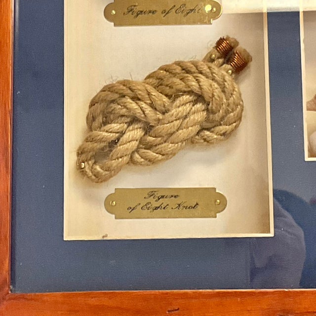 1980s 1980s Coastal Nautical Arts & Crafts Shadowbox, Seashells, Rope Knots & Model Ship For Sale - Image 5 of 12