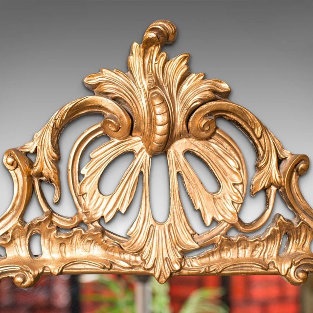 1960s Renaissance Revival Tall Vintage Wall Mirror, English, Gilt, Decorative For Sale - Image 4 of 11
