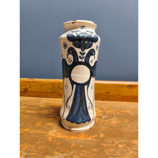 Large 18th Century Italian Ceramic Apothecary Jars, 1760s, Set of 2 For Sale - Image 3 of 18