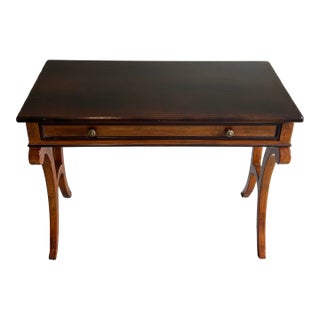 Late 20th Century Baker Milling Road Neoclassical Single Drawer Writing Desk With C-Scroll Legs For Sale