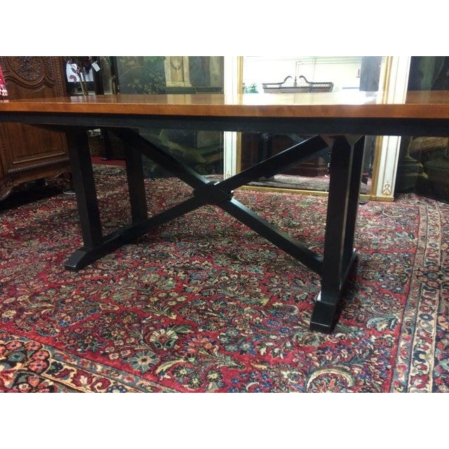 Traditional Vintage Dining Table, Trestle Table, Nichols and Stone Furniture For Sale - Image 3 of 14