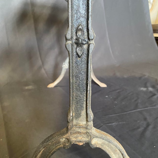 Antique French Marble Top Cafe or Bistro Table With Cast Iron Base For Sale - Image 14 of 15