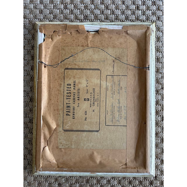 1950s Young Native American Girls Oil Paintings, Framed Pair For Sale - Image 6 of 7