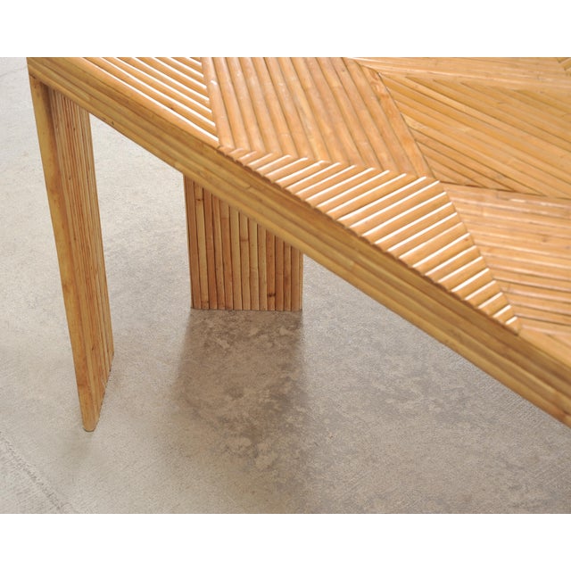 Organic Modern Pencil Reed Rattan Waterfall Console Table For Sale - Image 14 of 18