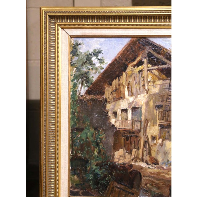 French Early 20th Century French Village Oil Painting by Paul Joseph Barian For Sale - Image 3 of 13