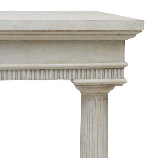 Doric column legs and dentil moulding give our Alexander Console the bearing of a classical ruin, in the best possible...