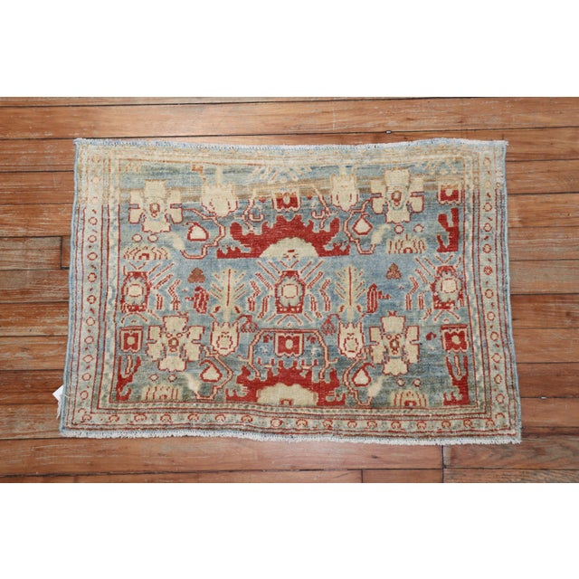 Persian Fine Antique Persian Senneh Rug Mat For Sale - Image 3 of 6
