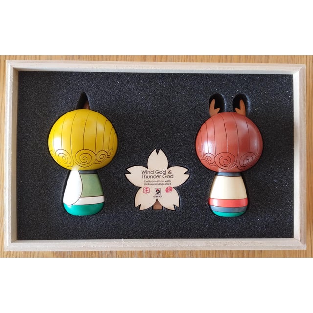 Green Fujin & Raijin Kokeshi Set from Takashi Murakami, 2024, Set of 3 For Sale - Image 8 of 10