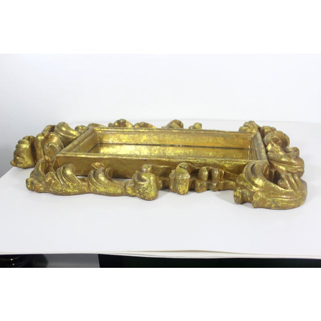 Vintage Italian Gilded Rococo Mirror, Gold Gilt Ornate Wall Mirror, Two Available For Sale - Image 4 of 11