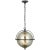 Chapman & Myers for Visual Comfort Signature Bayridge Large Pendant in Aged Iron with Antique Mercury Glass For Sale