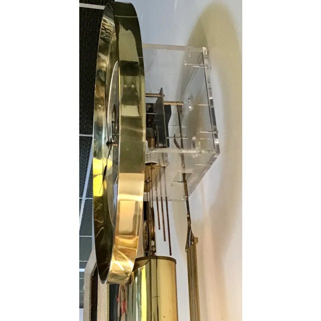 1960s Howard Miller Plexiglass and Gold Finish Wall Clock For Sale In Denver - Image 6 of 8