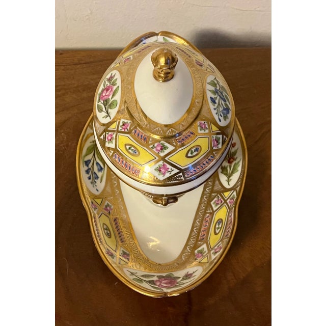 Antique Early 19th Century Paris Porcelain Church Gresley Sauce Tureen or Sugar Bowl For Sale - Image 11 of 12