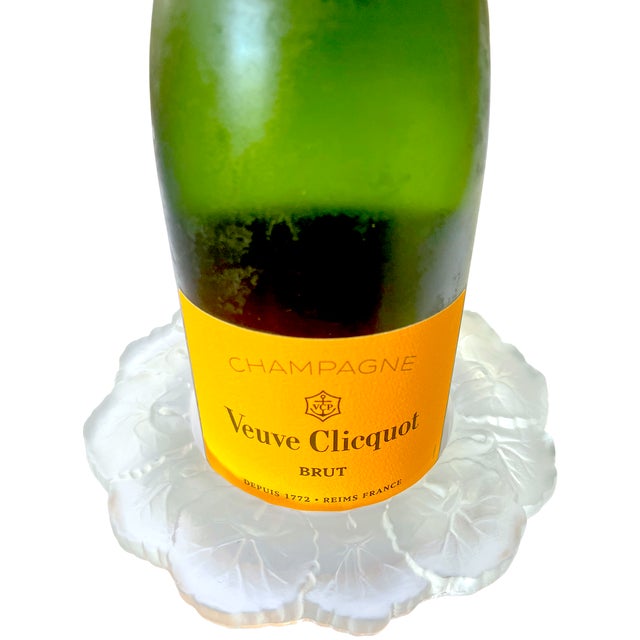 Elevate a favorite vintage with this elegant French crystal wine coaster, attributed to Lalique and sculpted in the...