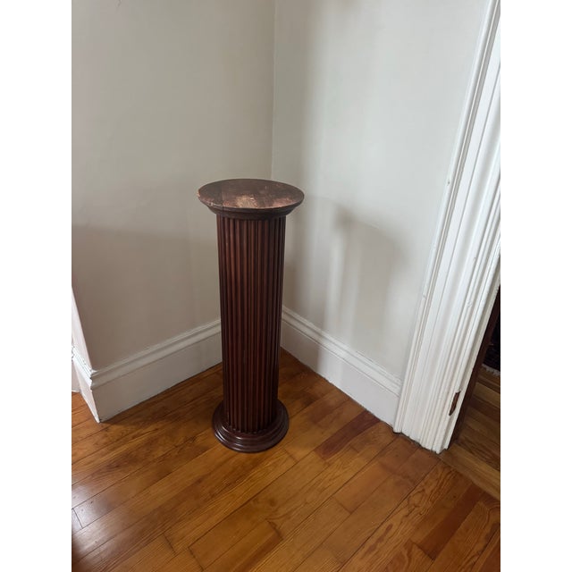 Vintage 1980s Wooden Pedestal For Sale - Image 4 of 6