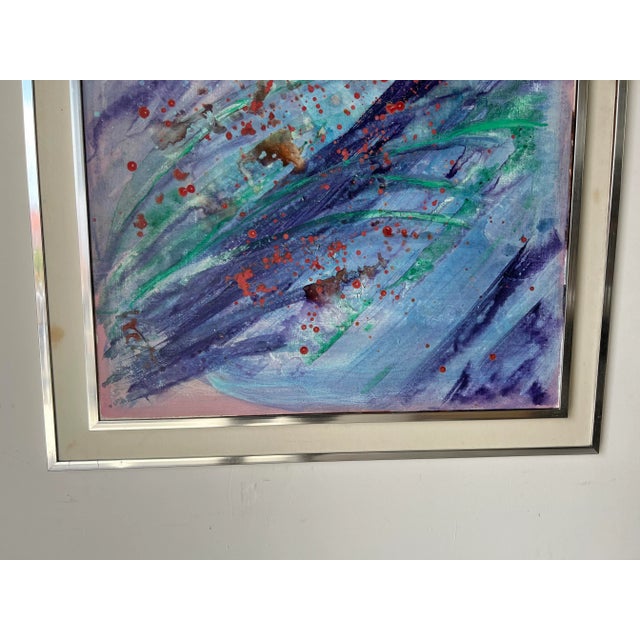 80's Mid Century Abstract Expressionist Oil Painting on Canvas, Signed For Sale In Miami - Image 6 of 13