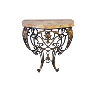 Louis XV Console Table in Wrought Iron For Sale