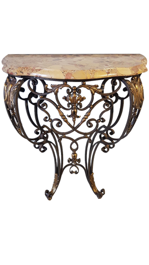 Louis XV Console Table in Wrought Iron