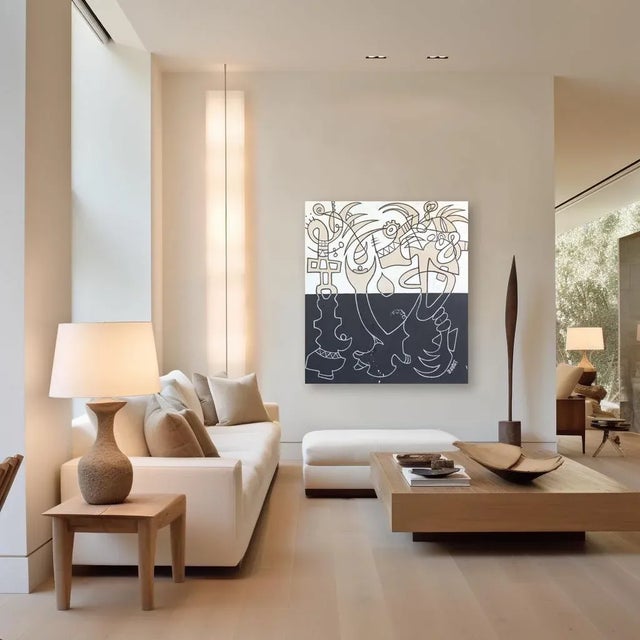 Charcoal Soul Sacrifice - Abstract Large Organic Shape Original Artwork on Canvas by Rue Bootay For Sale - Image 8 of 9