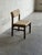 Beautiful vintage Danish modern dining chair crafted in teak and upholstered in a warm neutral textured fabric. The chair...