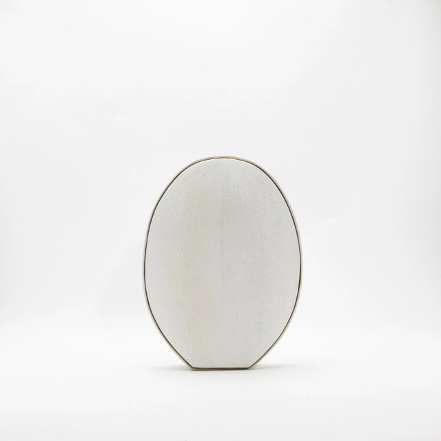 2020s Shagreen Vase With Brass Details by R&y Augousti For Sale - Image 5 of 10