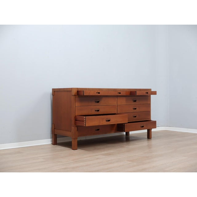 Mid-Century Modern Mid-Century Italian Rationalist Walnut Multi-Drawer Sideboard, 1970s For Sale - Image 3 of 14
