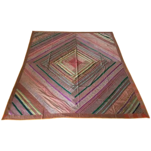 Vintage Indian Silk Sari Textile Quilt Patchwork
