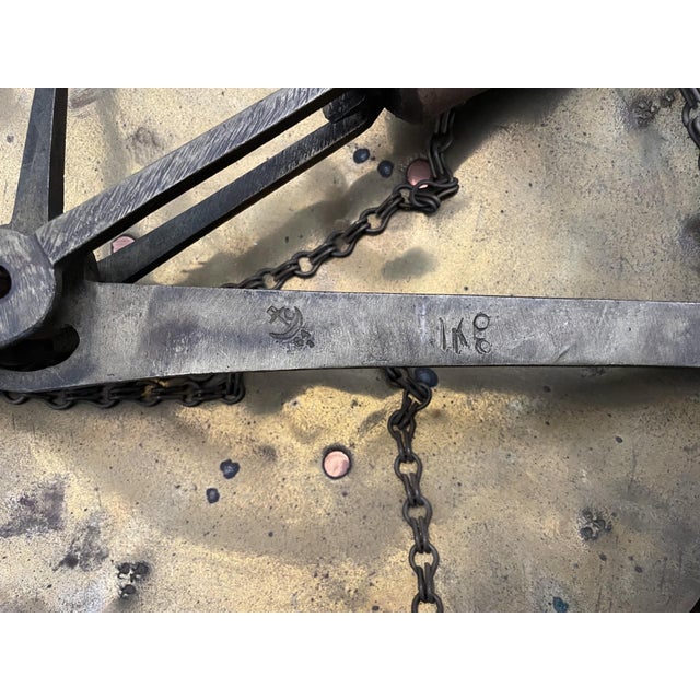 Brass 1918 Ottoman Empire Brass 16" Balance Scale — Crowned Anchor Maritime Guild Mark For Sale - Image 8 of 18