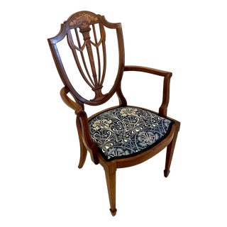 Mahogany Inlaid Desk Chair, 1900s For Sale