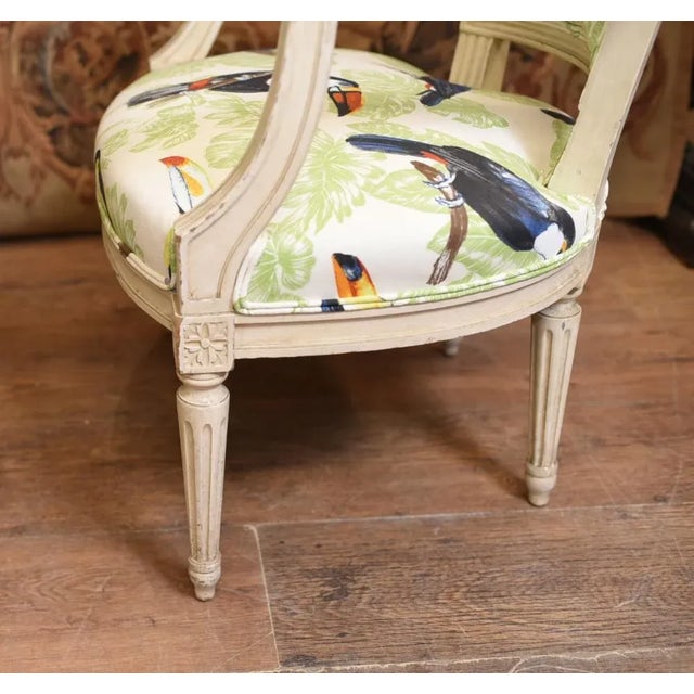 Set of Regency Painted Armchairs For Sale - Image 5 of 6