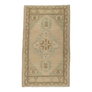 Turkish Mini Rug Oriental Hand Knotted Vintage Rug 1'10" x 3'2" #21006 For Sale