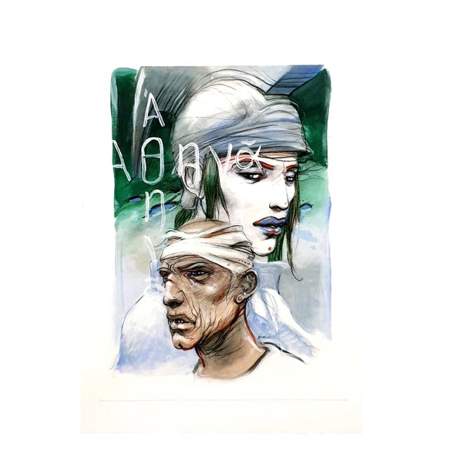Enki Bilal - Athena - Original Lithograph Publisher: Amis du Livre Edition: 240 2012 Dimensions: 42 x 30 cm. Enki Bilal...