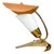 Art Deco Brass & Milk Glass Table Lamp, 1930s For Sale