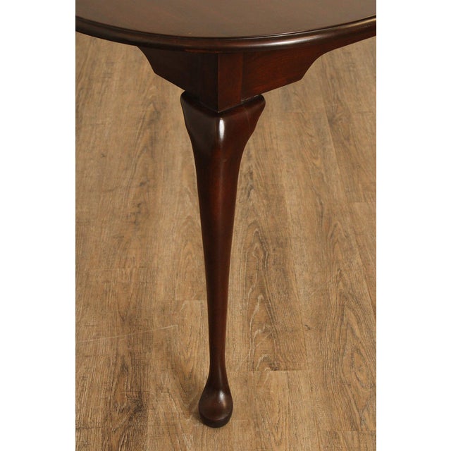 Queen Anne Style Oval Cherry Extension Dining Table With Two Leaves For Sale - Image 10 of 17